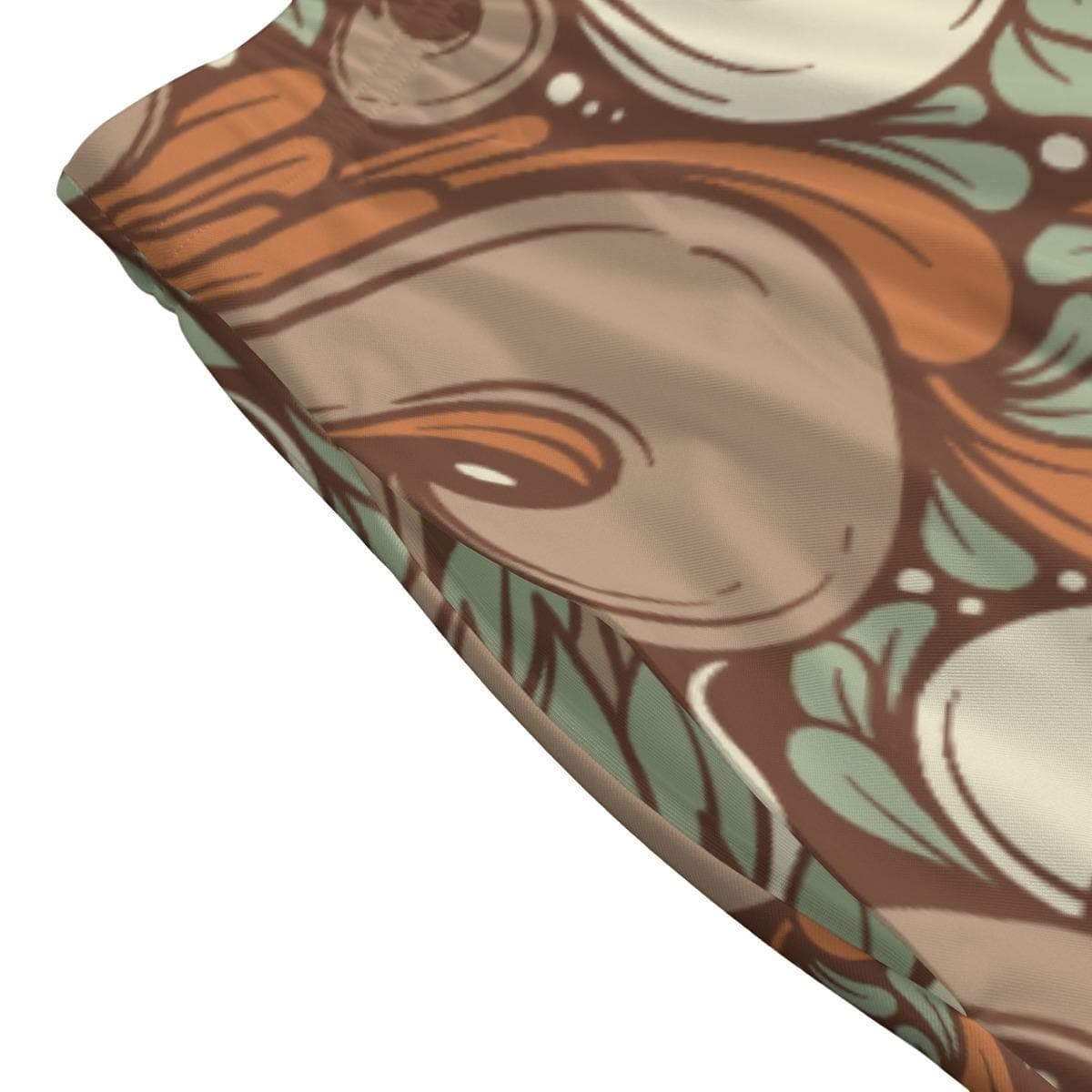 Earthy Swirl A-Line Midi Skirt | Art Nouveau Bohemian Style