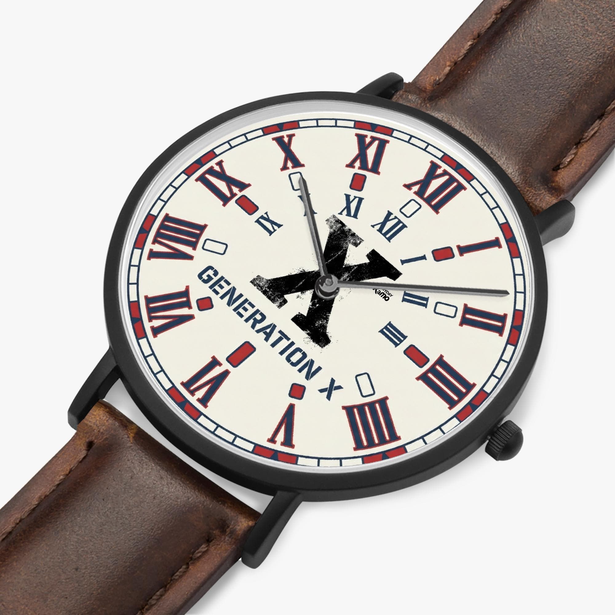 Warren Watch Co. Generation X Ultra-Thin Roman Numeral Watch | Unisex Quartz Leather Band