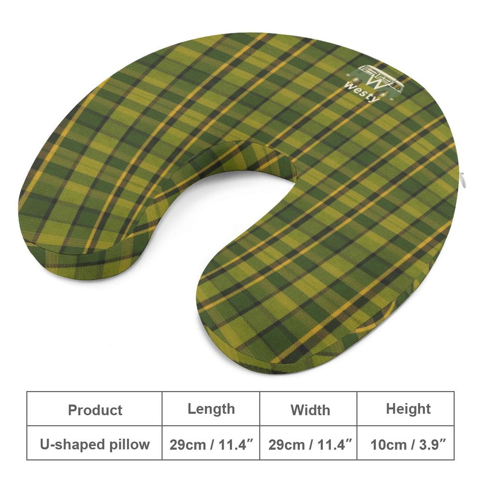 Westy Plaid Memory Foam Travel Pillow | Neck Support | Road Trip Comfort