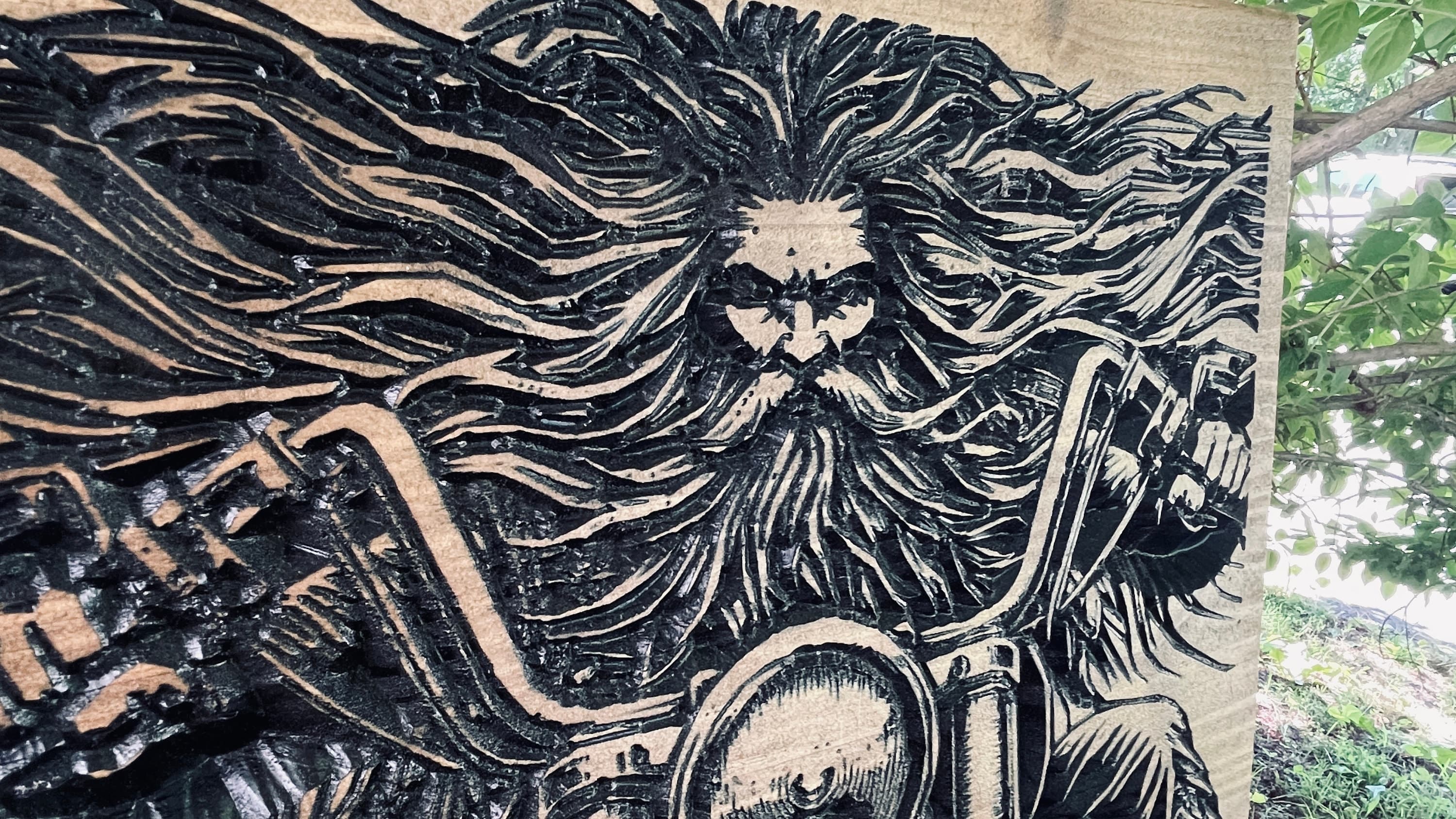 Freedom Rider Carved Wood Sign