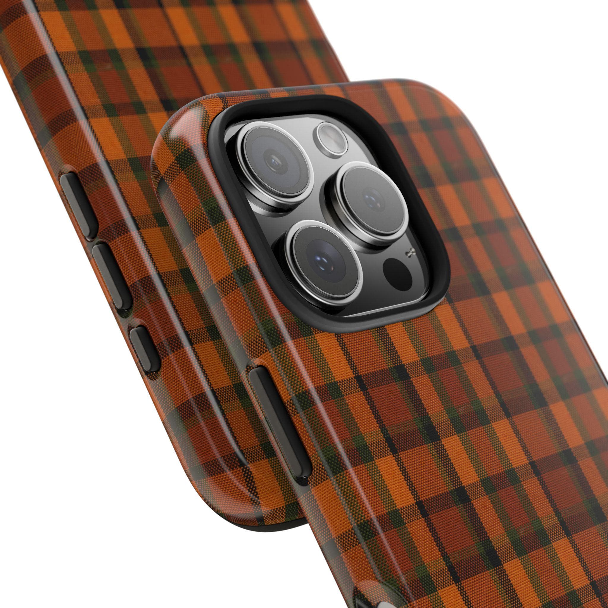 Westy Westfalia Plaid iPhone Case - Orange Retro Van Road Trip