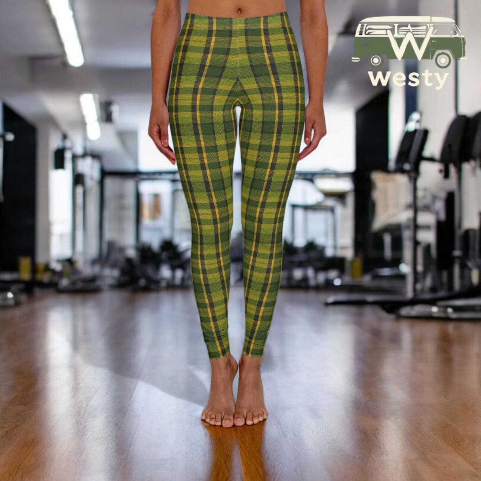 Westy Classic VW Westfalia Plaid Leggings - Van Life Yoga & Fitness