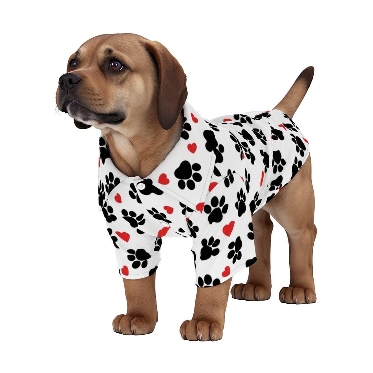 Paw Print Hawaiian Dog Shirt | Breathable Pet Aloha Shirt XS-XL