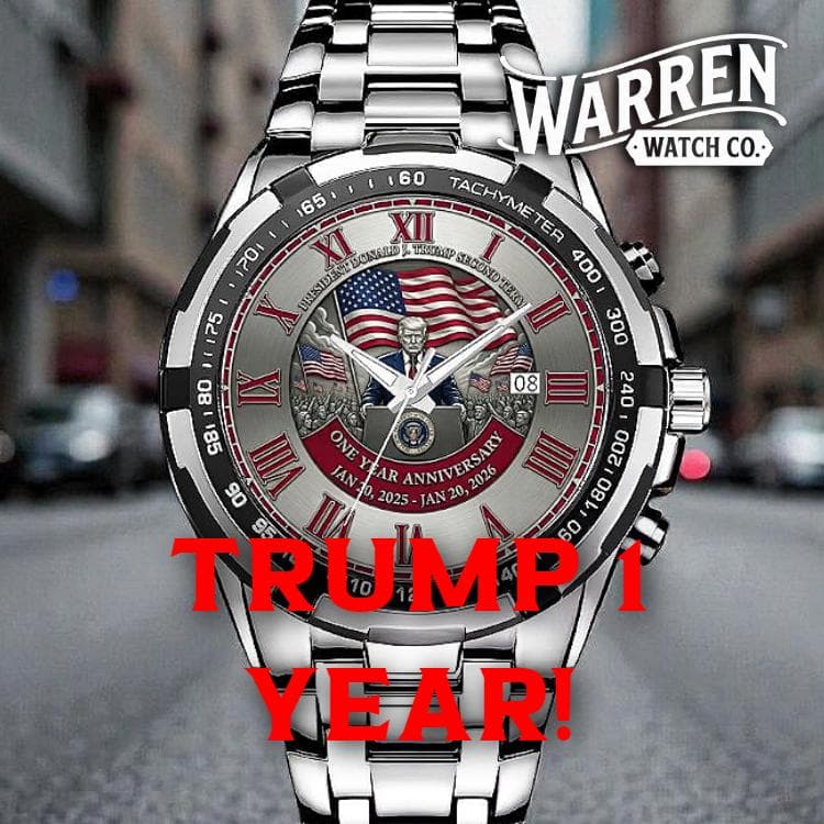 Presidential Tribute Watch: Donald Trump Second Term Anniversary Chronograph with USA Flag Design