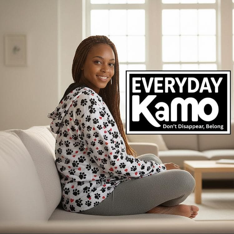 Everyday Kamo Paw Print Hoodie, Gift for Pet Lovers, Modern Urban Explorer