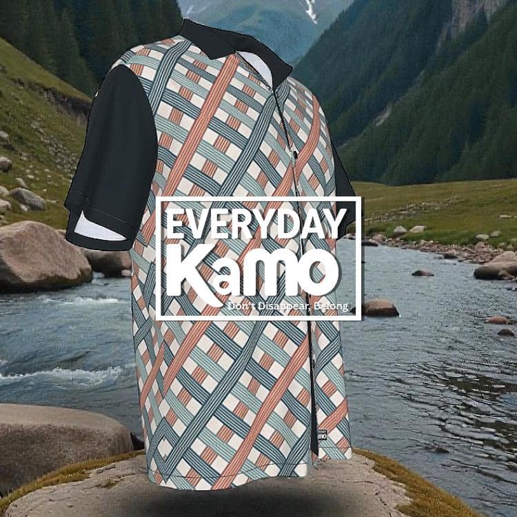 Retro Geometric Pattern Hawaiian Shirt | Men's Lapel Collar Summer Button-Up | Four-Way Stretch Resort Wear