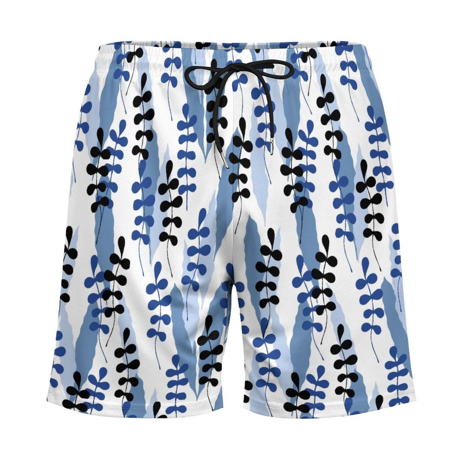 Men's Coastal Bloom Beach Shorts | Quick Dry Botanical Swim Trunks with 4 Pockets | Summer & Vacation Ready