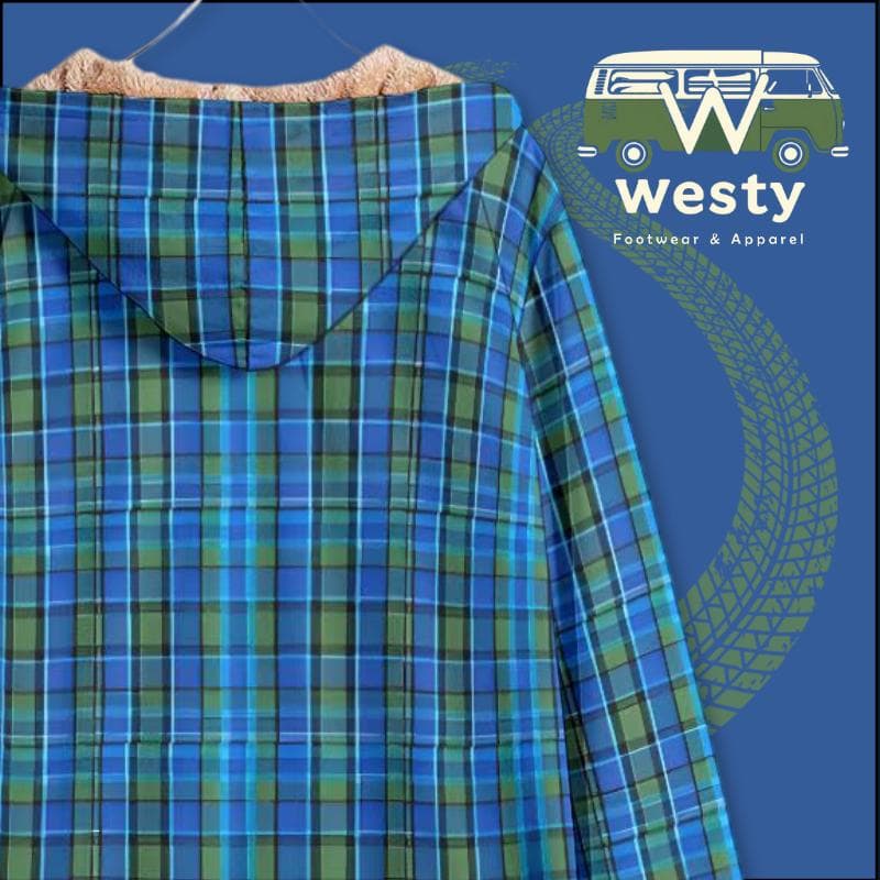 Westy Blue Horn Button Fleece Windbreaker - VW Camper Road Trip