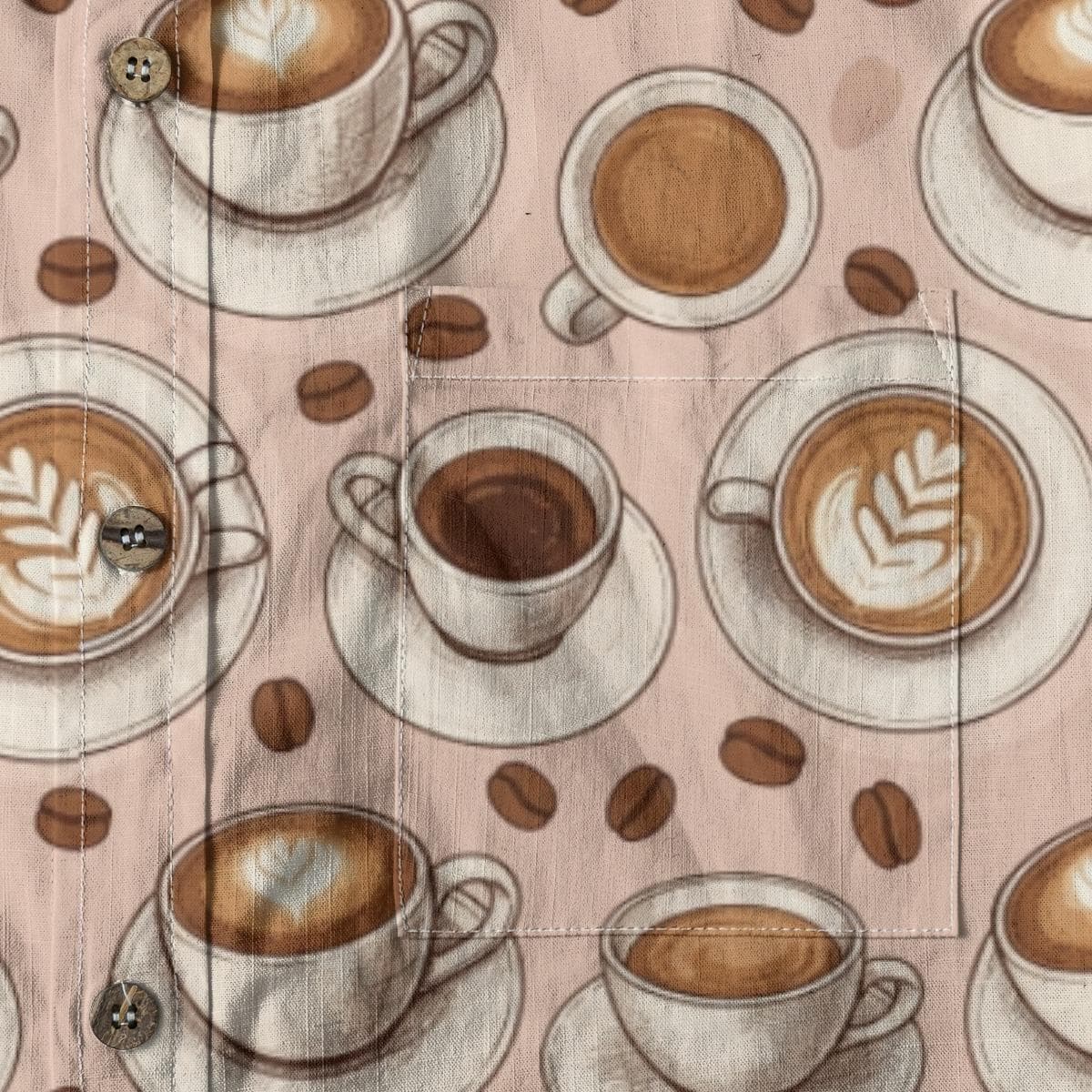 Coffee Art Button-Down Shirt | Slub Cotton Unisex Tee