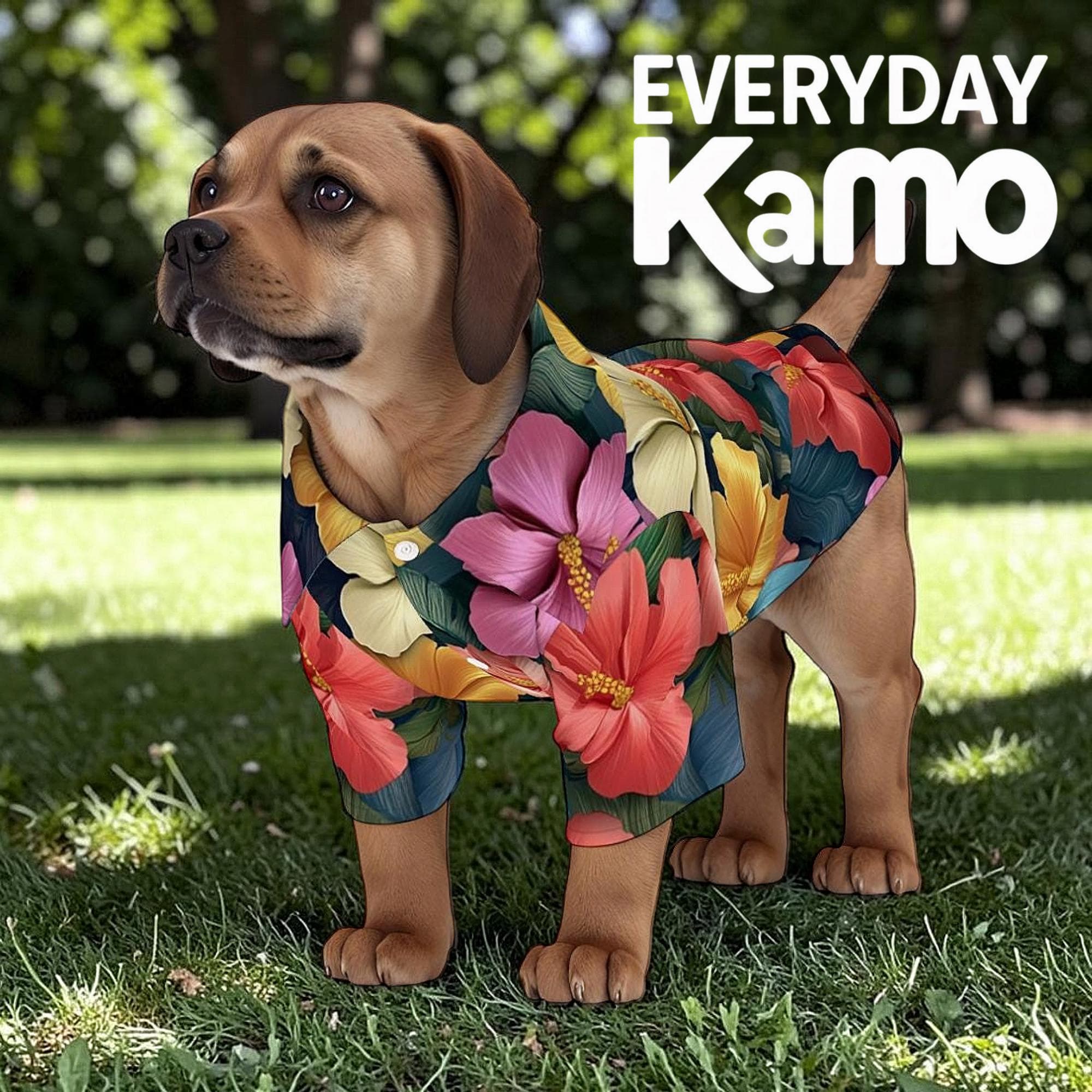 Dog Hawaiian Shirt | Tropical Floral Pet Aloha Outfit Made-to-Order