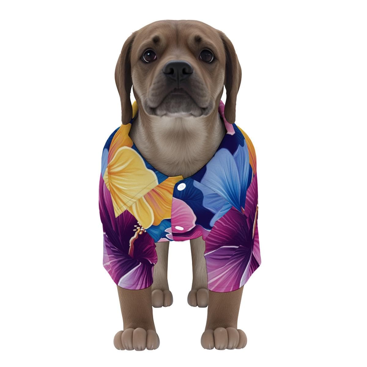 Pet Hawaiian Shirt Floral Print Dog Cat Breathable Summer Outfit