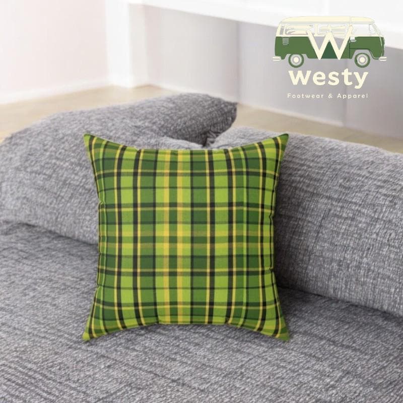 Green & Yellow Plaid Throw Pillow Cover – Cozy Home Accent