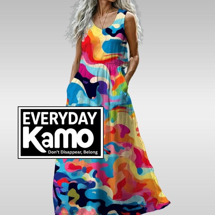 Colorful All-Over Print Women's Sleeveless Maxi Dress | Summer Beach
