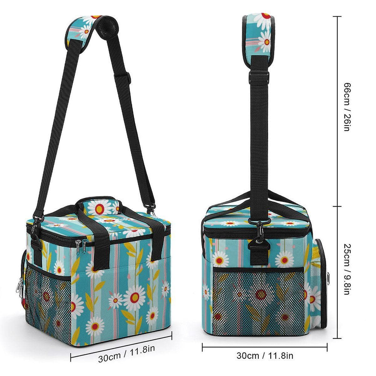 Daisy Floral Insulated Lunch Bag | Oxford Fabric Leakproof Cooler Tote
