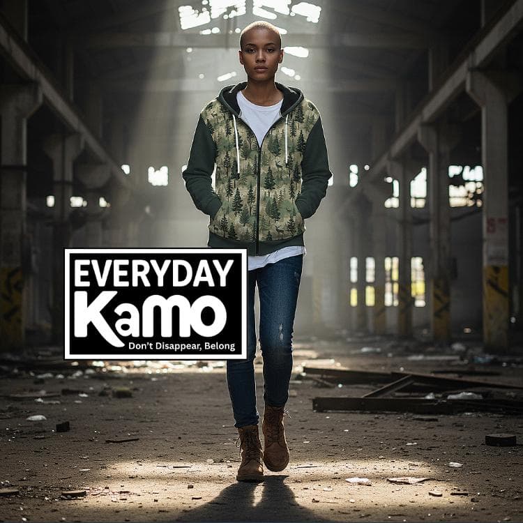 Everyday Kamo Forest Deer Hoodie Gift for Him, Modern Urban Explorer, Dad, Friend
