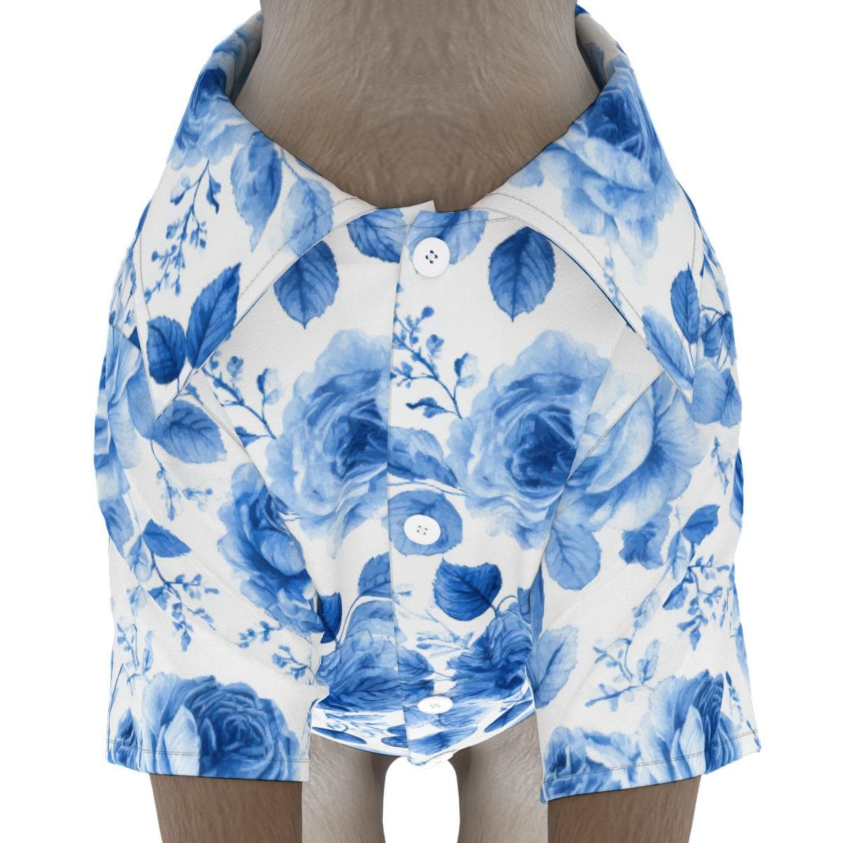 Blue Floral Pet Hawaiian Shirt | Breathable Dog Shirt Summer