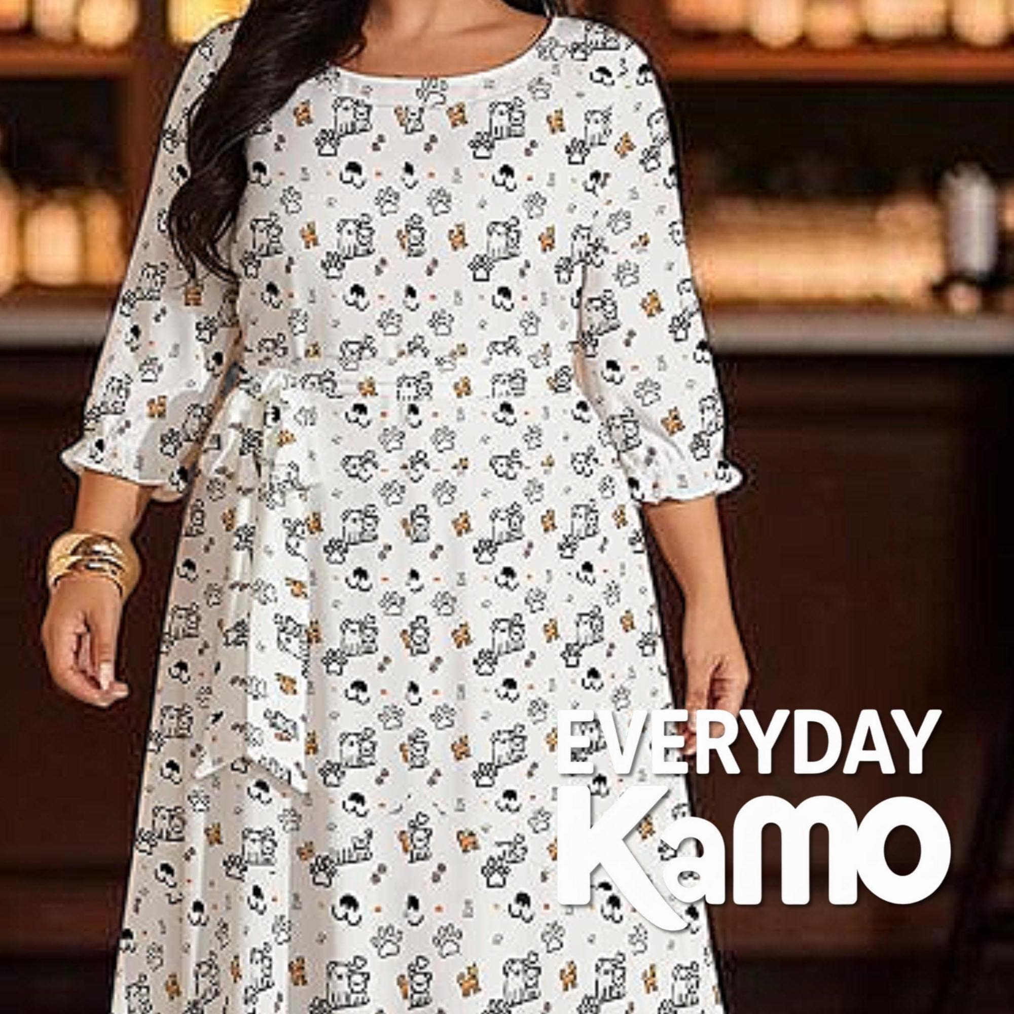 Artistic Print Maxi Dress | Milk Silk Puff Sleeve Flowy Summer Dress