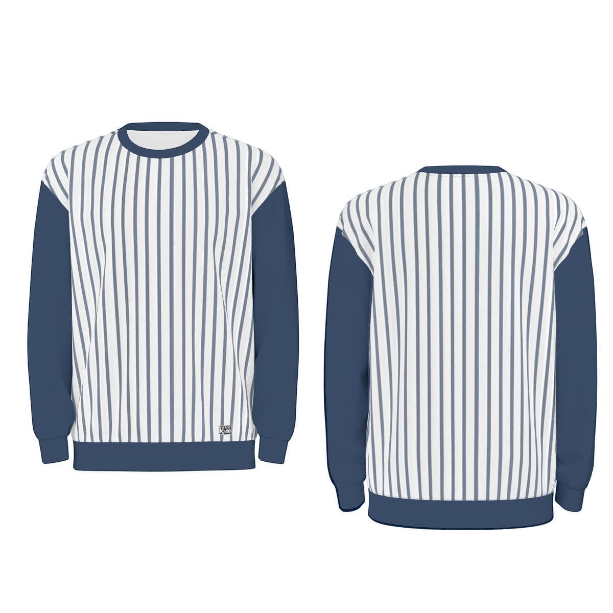 Urban Pinstripe Dropped Shoulder Sweatshirt | Unisex Loose Fit Long Sleeve Crewneck Tee | Stylish Rebel Pullover