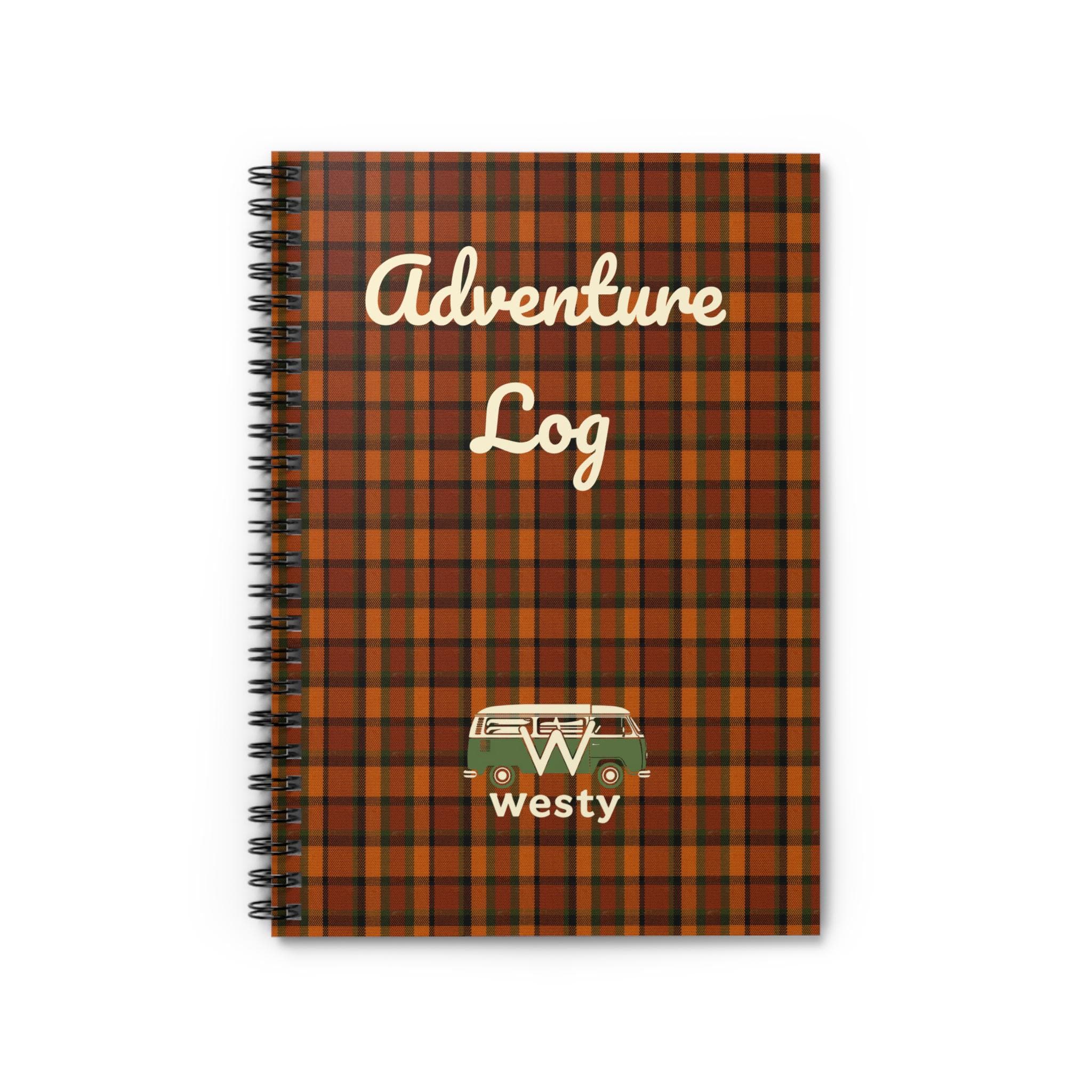 Adventure Log Spiral Notebook | Plaid Camper Van Journal