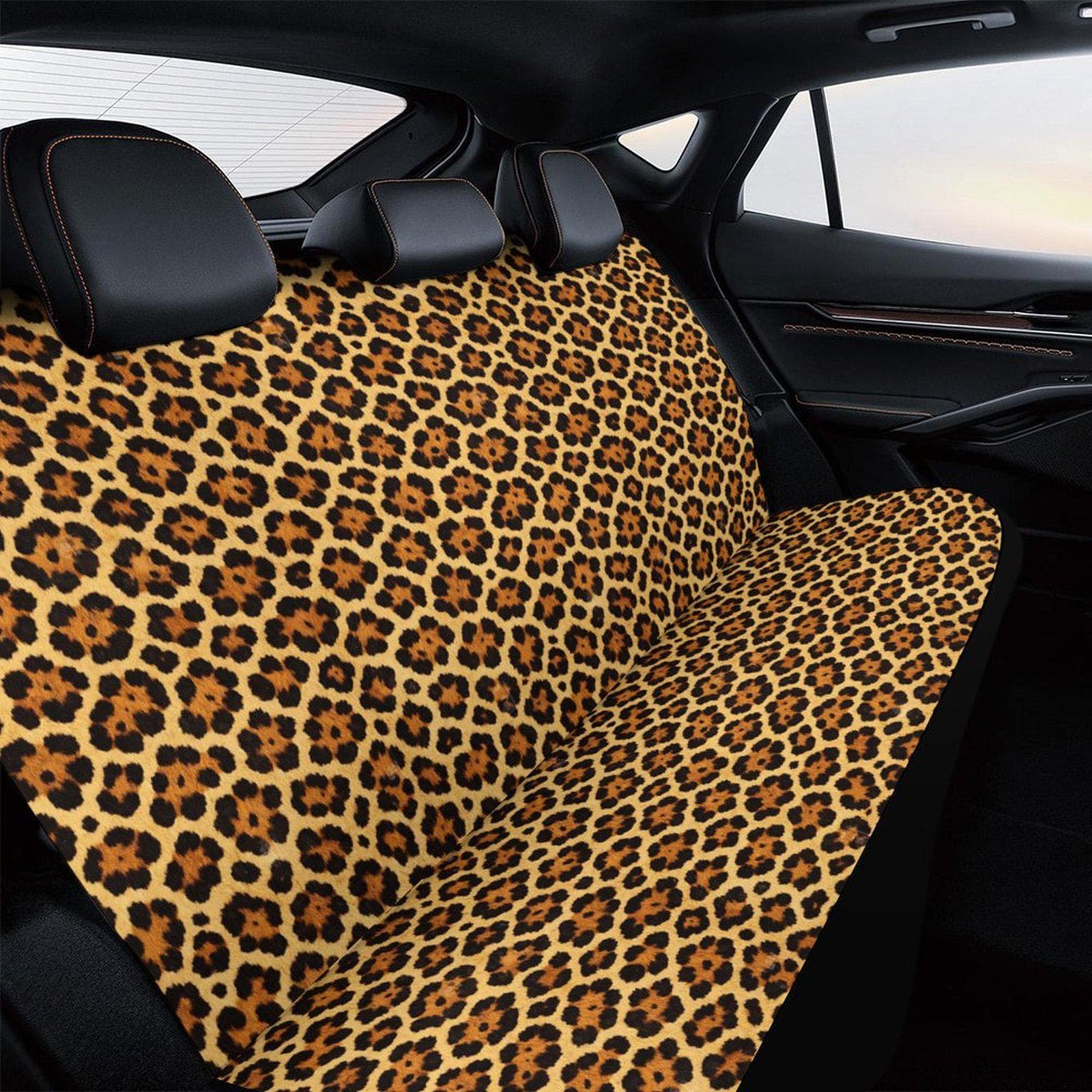 Leopard Print Car Seat Cover Back Seat Universal Fit Polyester Spandex