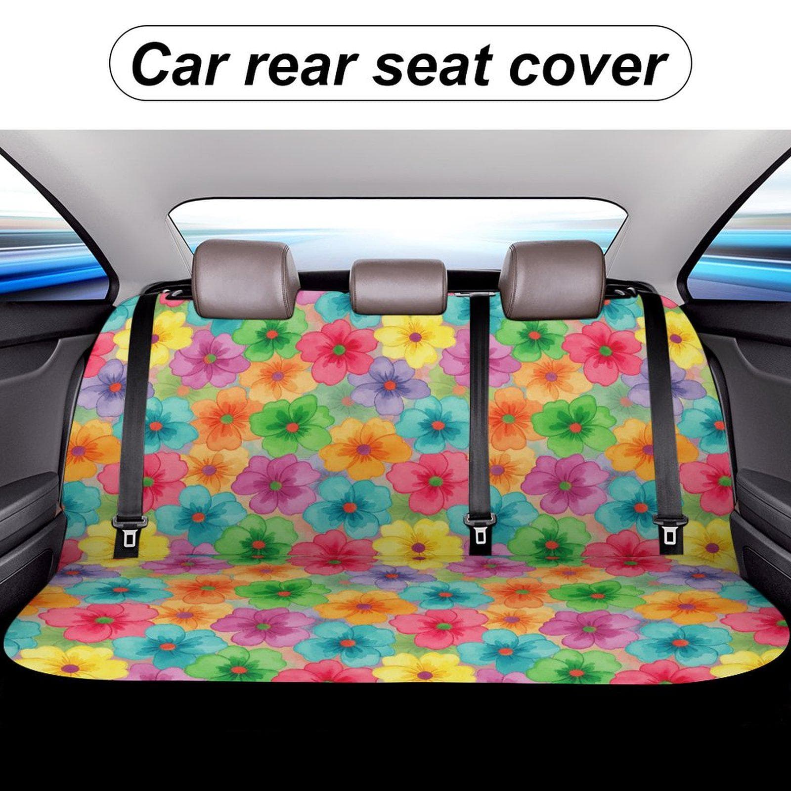 Floral Car Seat Cover Back Seat | Polyester Spandex | Universal Fit