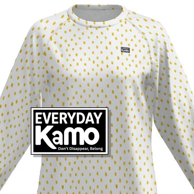 Women's Yellow Dot Long Sleeve Quick Dry Shirt | UPF 50+ Sun Protection Top | Cool Touch Polyester Tee | Casual Everyday Style