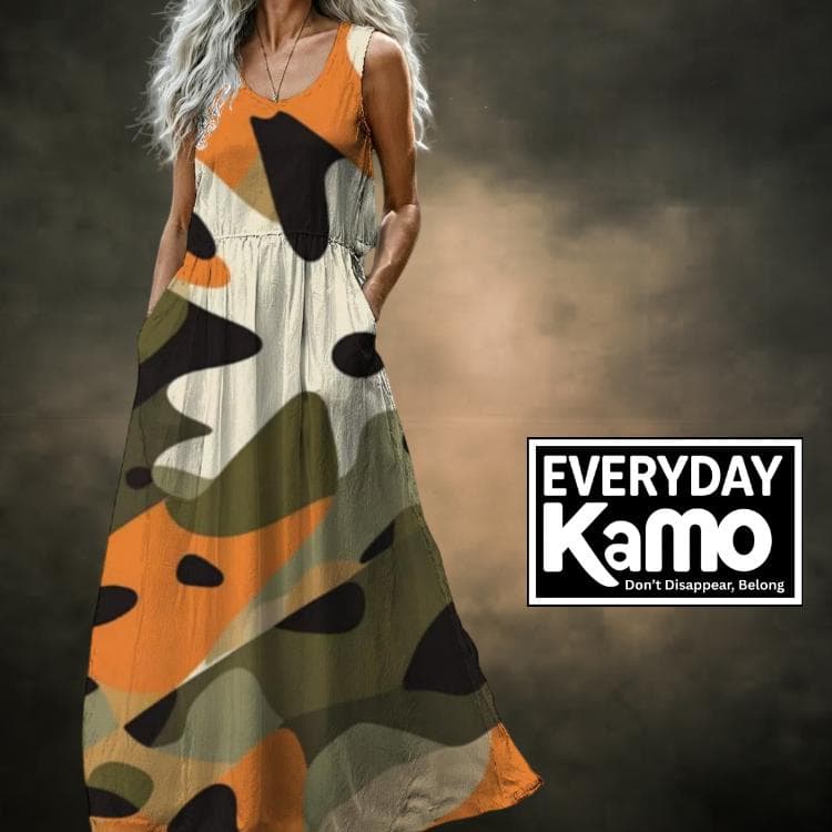 Everyday Kamo Maxi Dress, Stylish Summer Gift for Her, Relaxed Fit Vacation Outfit