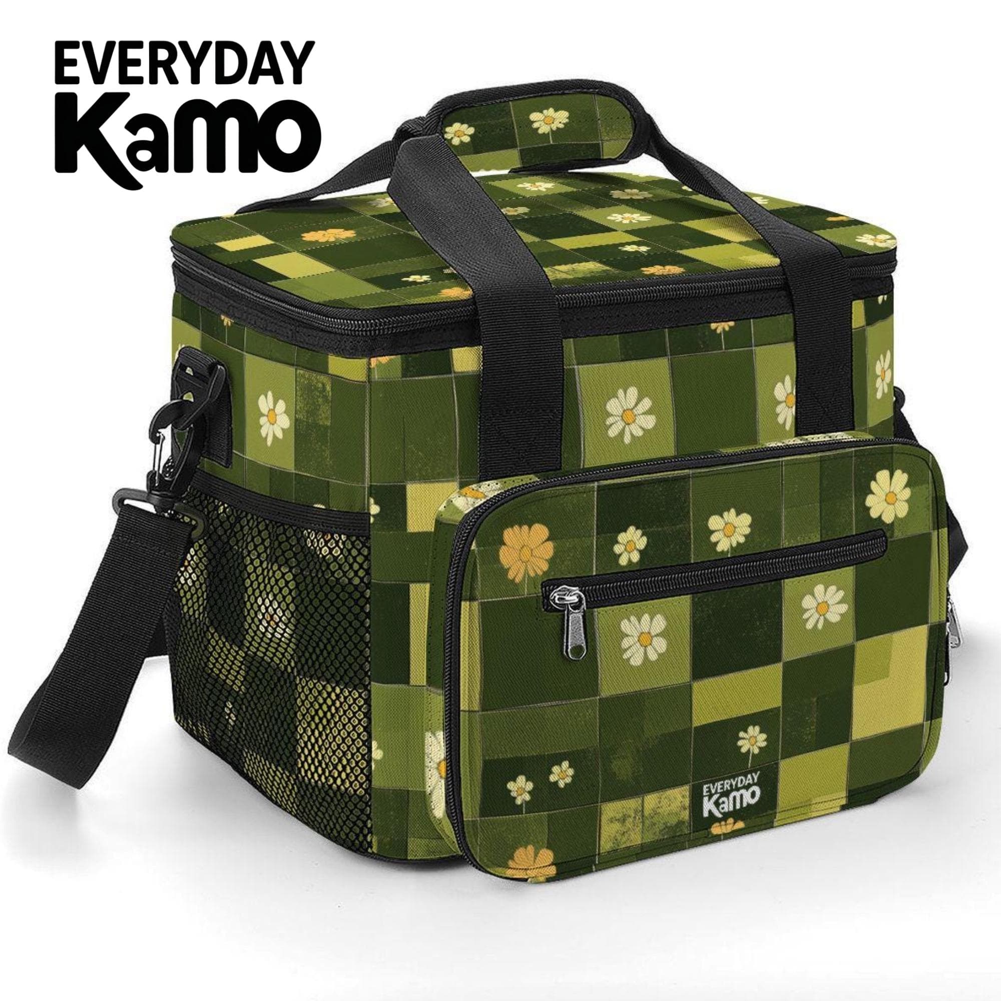 Daisy Plaid Insulated Lunch Bag Oxford Fabric Leakproof Cooler Tote