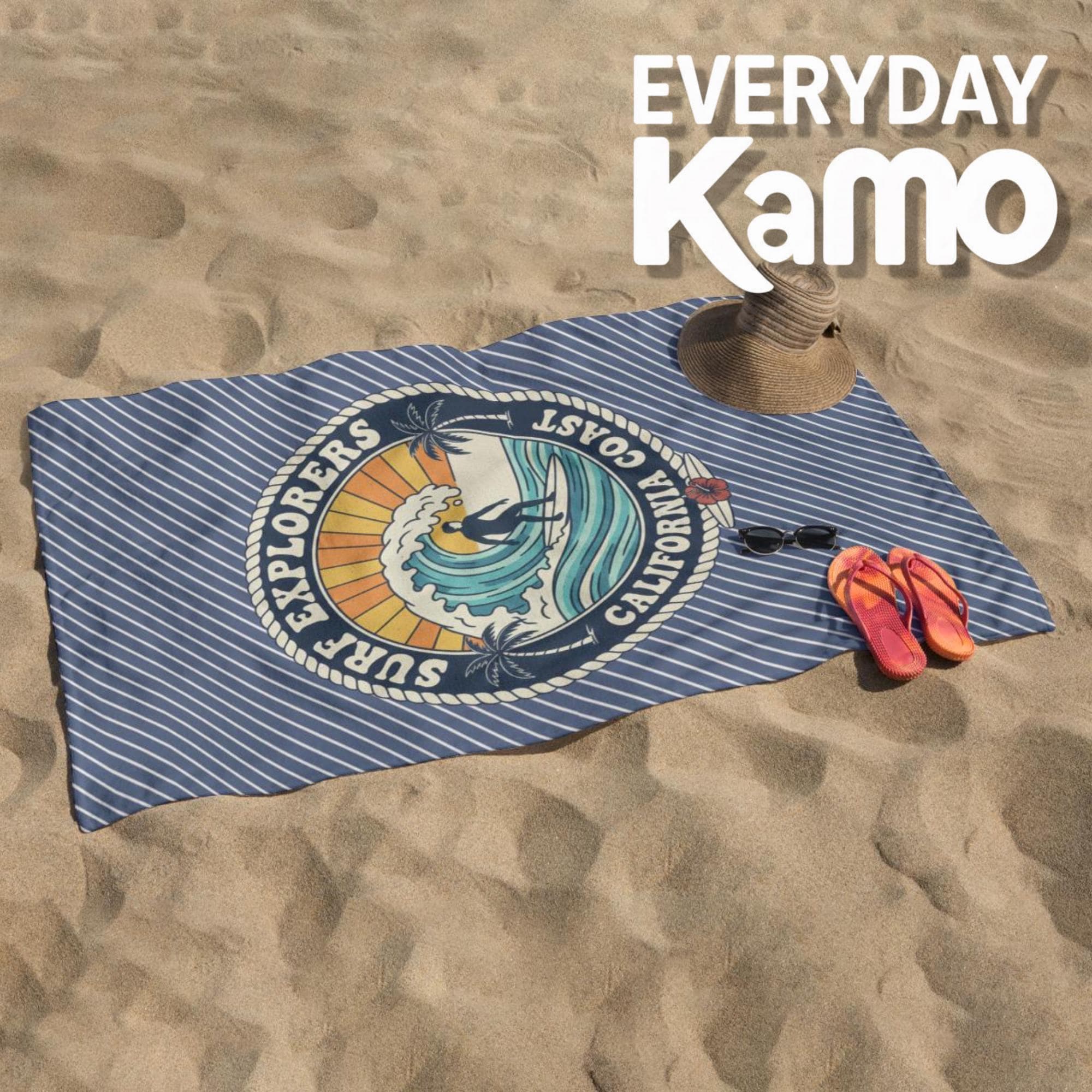 California Coast Surf Explorer Microfiber Beach Towel | Plush & Absorbent