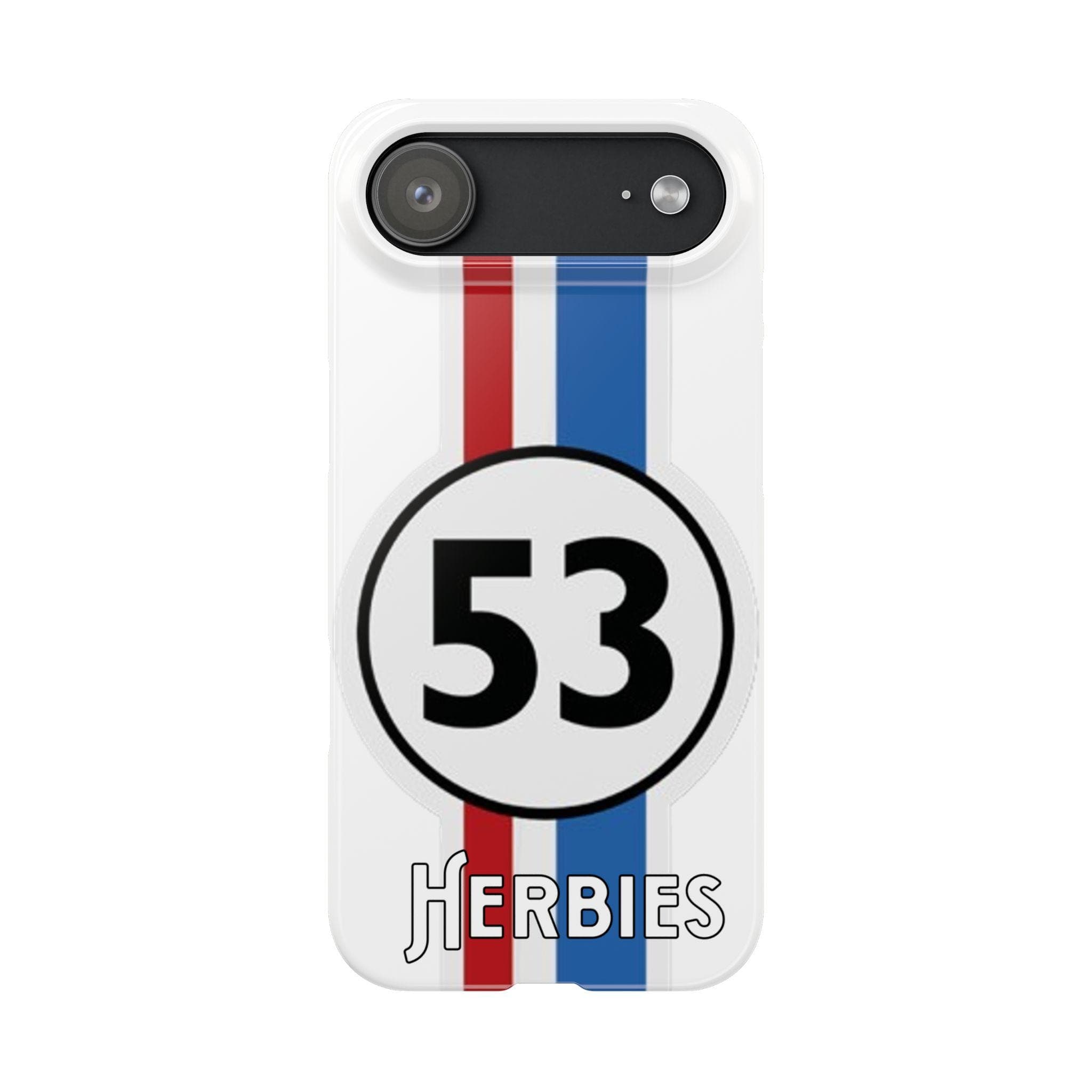 Herbies Vintage Race Car | Racing Stripe 53 Number Slim Phone Case