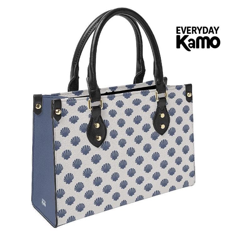 Seashell Serenity Double-Sided Leather Tote Bag | Beach Vibes Everyday Carry