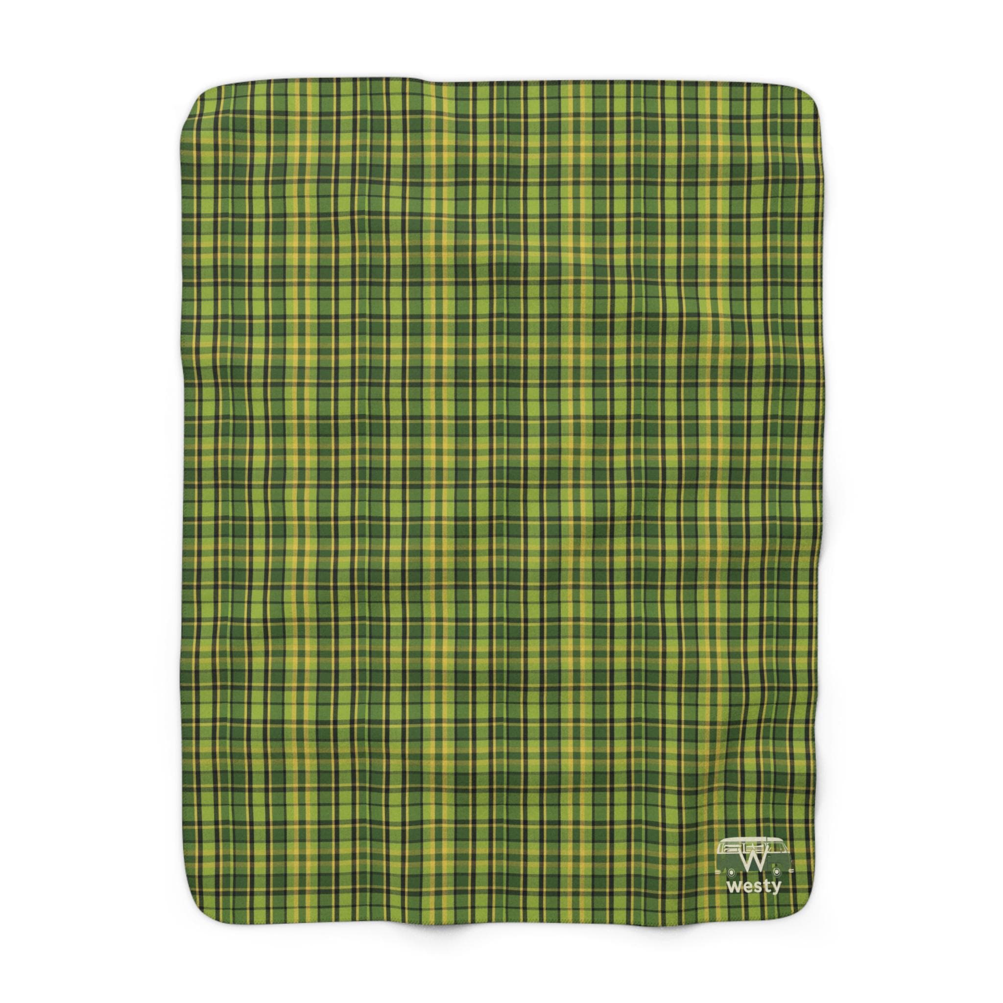Westy Westfalia Green Sherpa Fleece Blanket - Road Trip Cozy