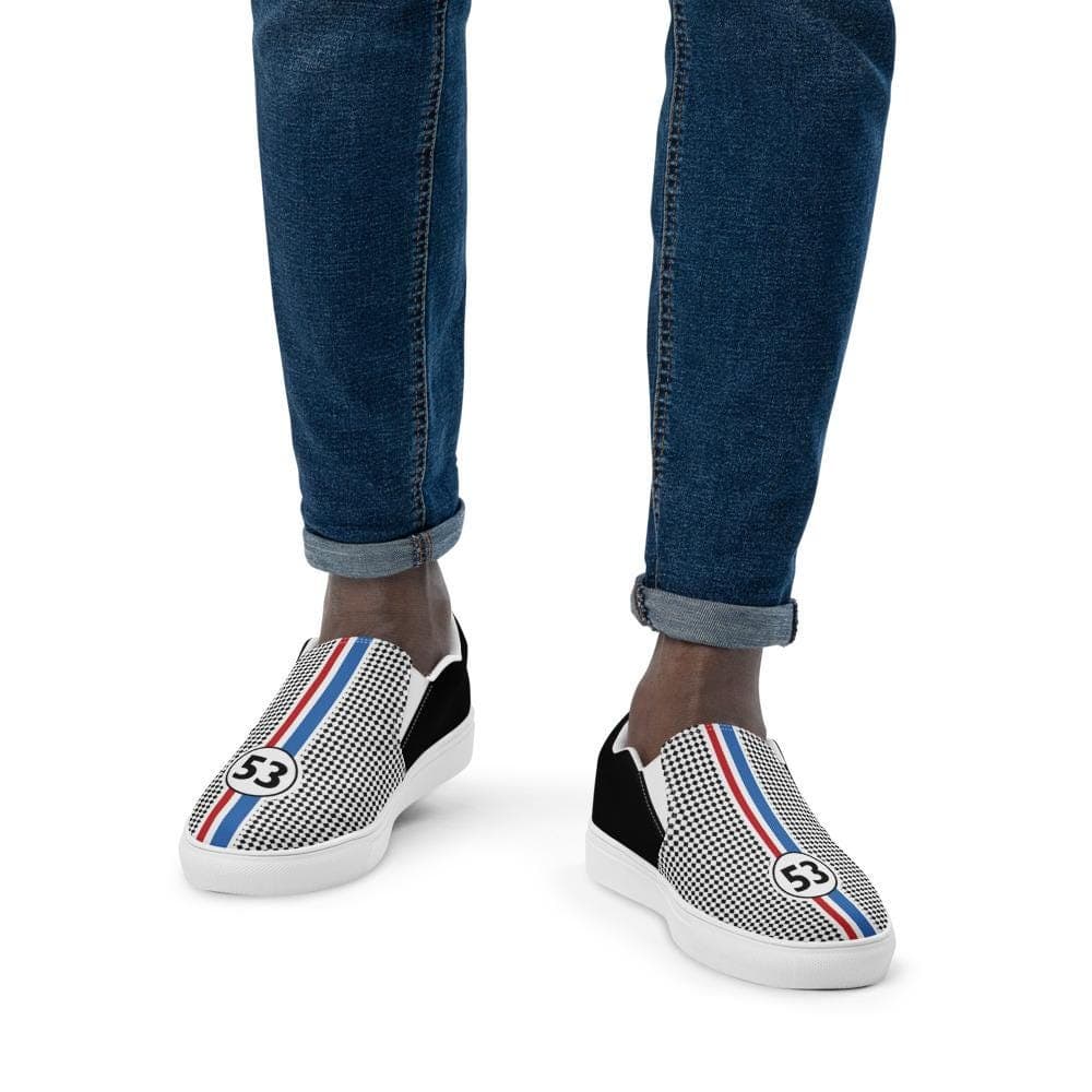 Men's Slip-On Canvas Shoes - Handcrafted Black Casual Sneakers with Comfort Insole