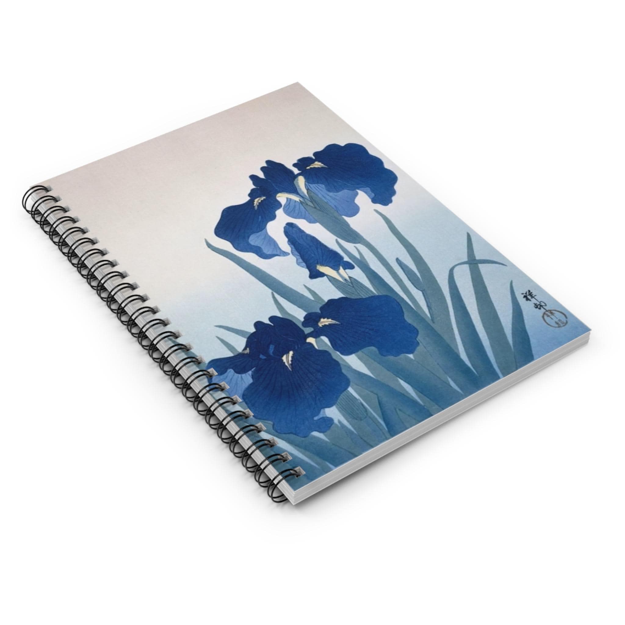 Japanese Iris Spiral Notebook – Floral Lined Journal