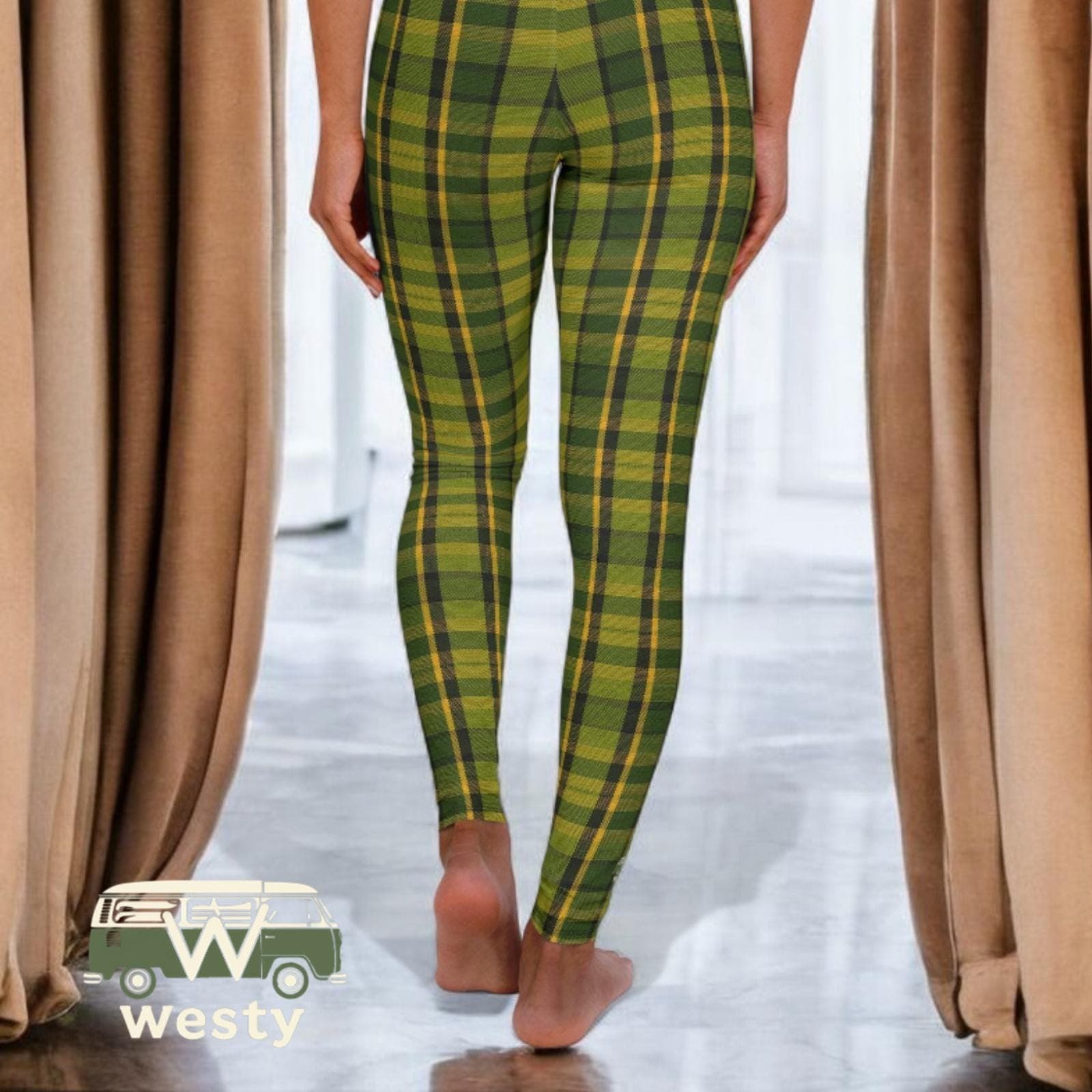 Westy Classic VW Westfalia Plaid Leggings - Van Life Yoga & Fitness