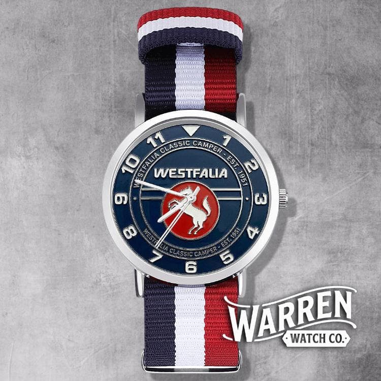 Westfalia Classic Camper Watch | Custom UV Printed Nylon Strap | Vintage Inspired Timepiece