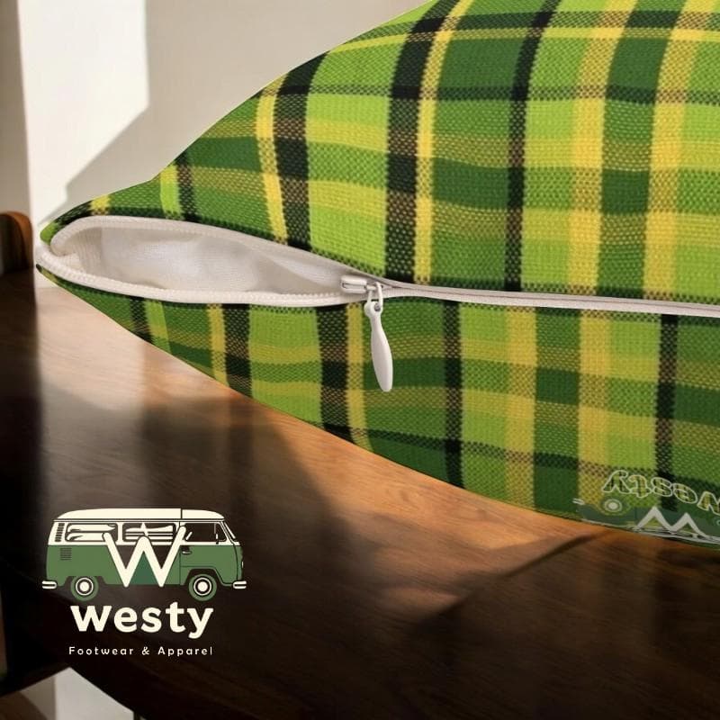 Green & Yellow Plaid Throw Pillow Cover – Cozy Home Accent