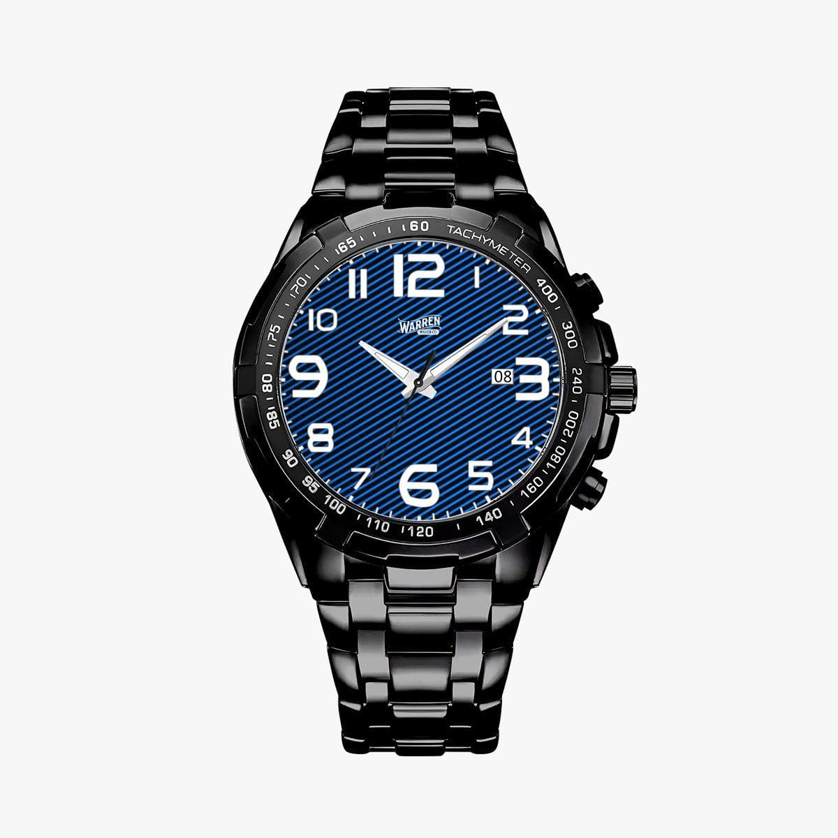 Warren Watch Co. Nautical Precision Metal Chronograph Watch - Men's Blue Dial, Stainless Steel Band