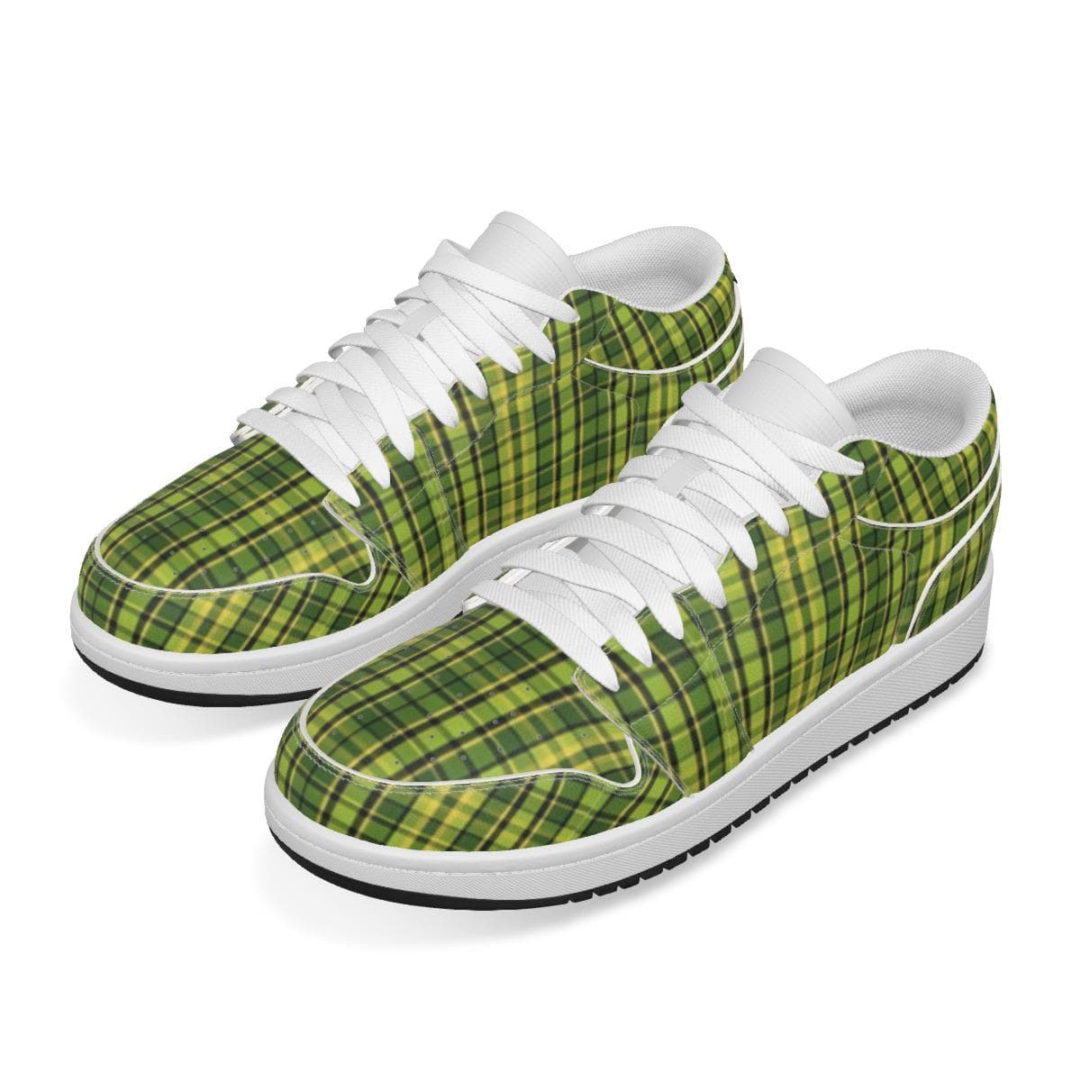 Westy Green Plaid Men's Casual Sneakers – Soft, Stylish, and Anti-Slip