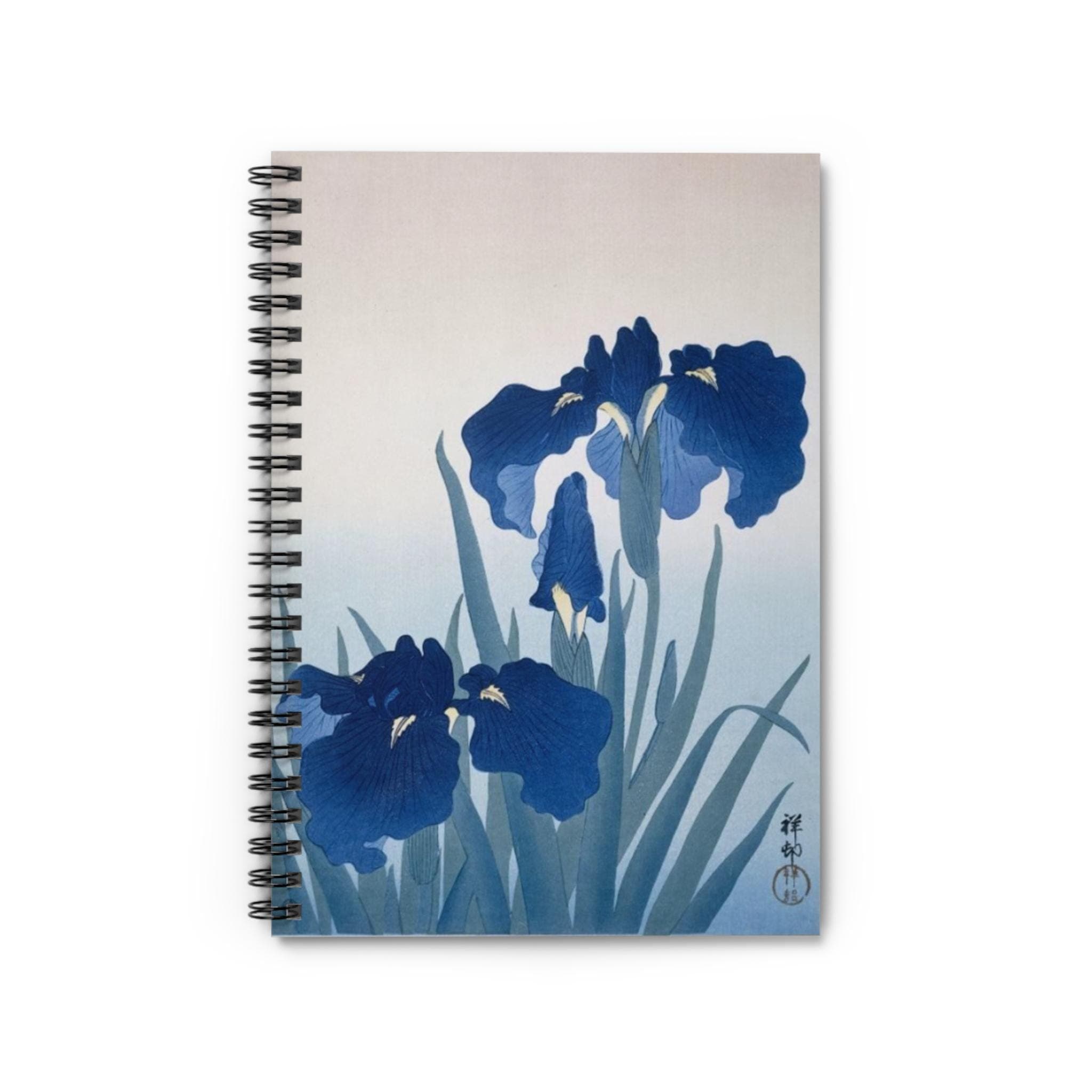 Japanese Iris Spiral Notebook – Floral Lined Journal