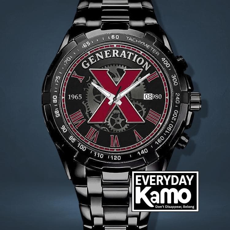 Generation X Black Metal Watch | Vintage Style Chronograph | Everyday Kamo Accessory