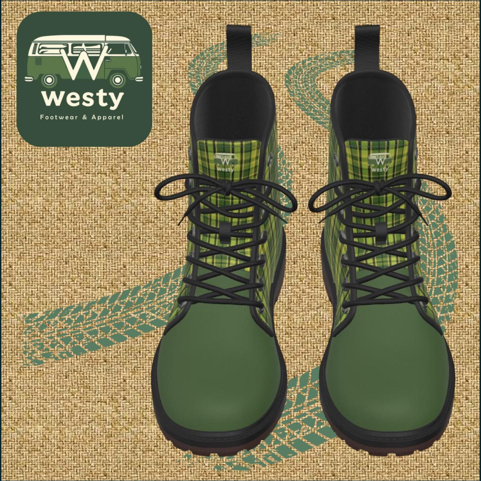 Westy Westfalia Green Plaid Women's Martin Short Boots II