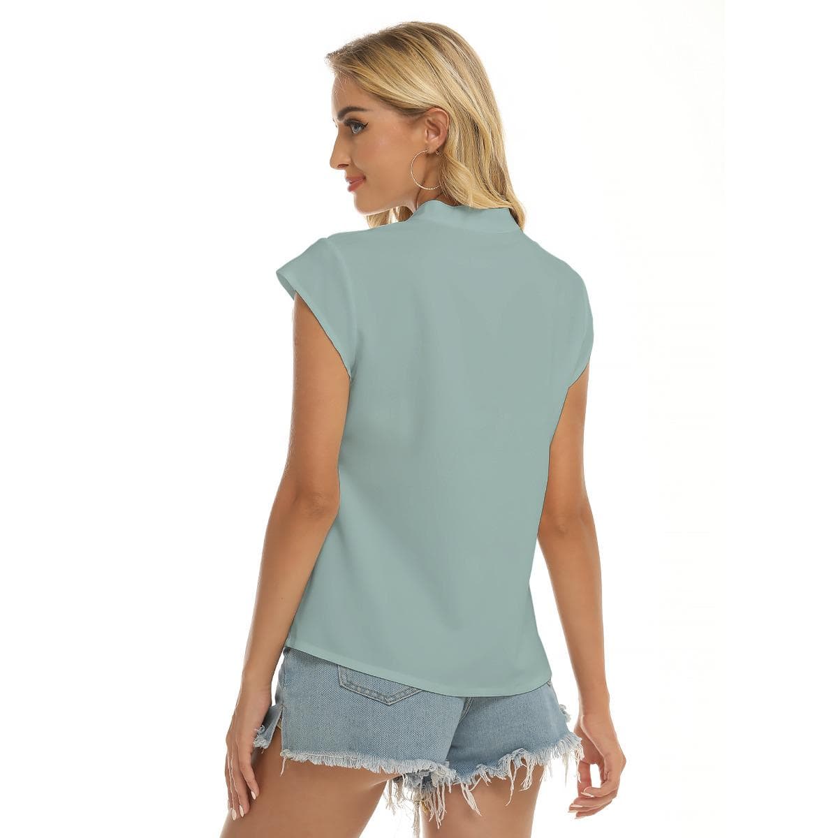 Nautical Sailboat Print V-Neck Top | Women's Stretch Blouse
