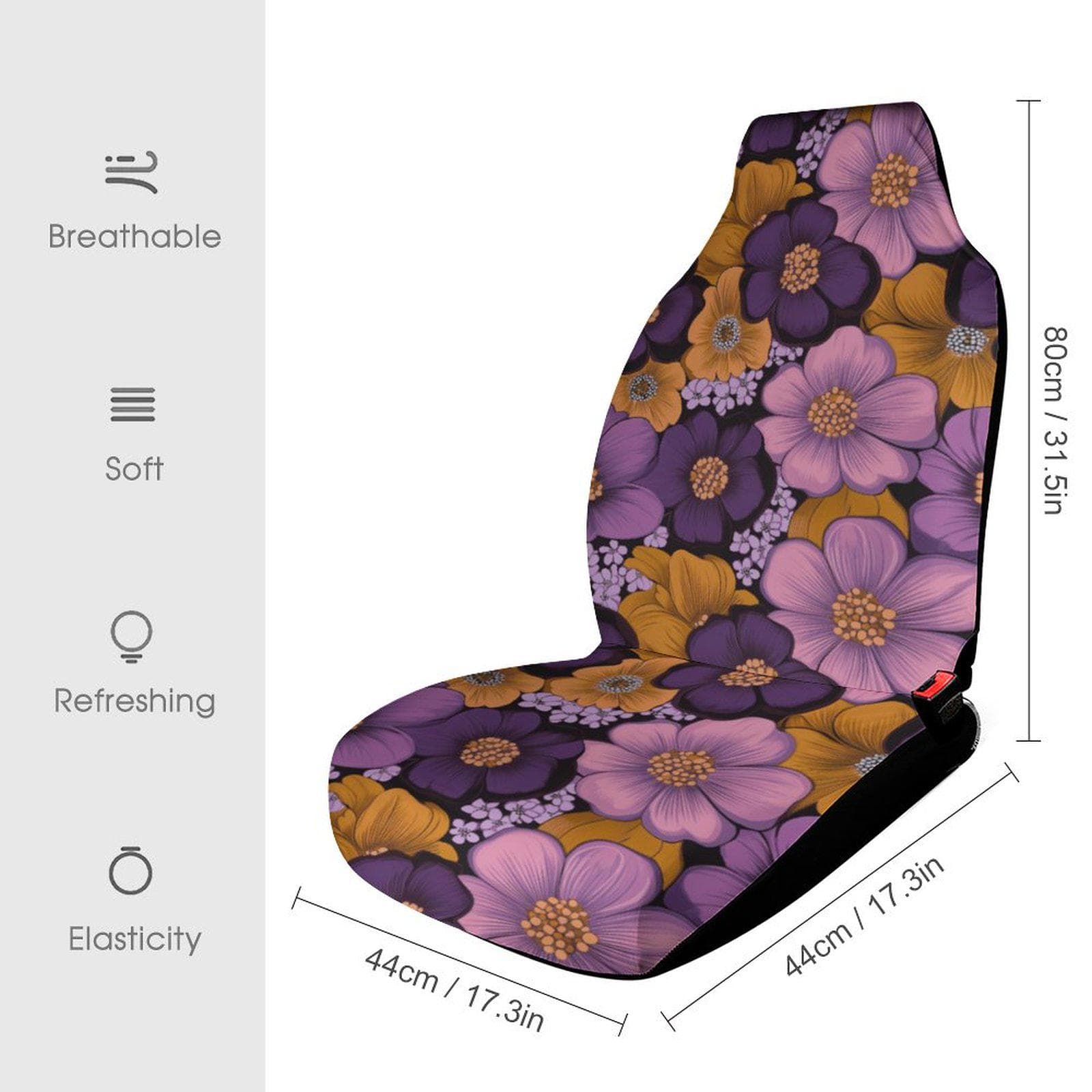 Purple Gold Floral Car Seat Protector | Health Cloth Bohemian Auto Cover
