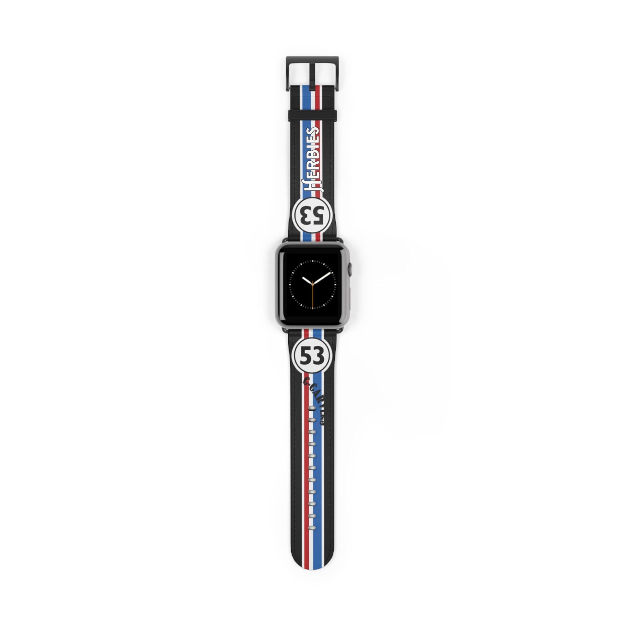 Herbies Black Apple Watch Band | Custom Herbie 53 Stripe Design | All Series