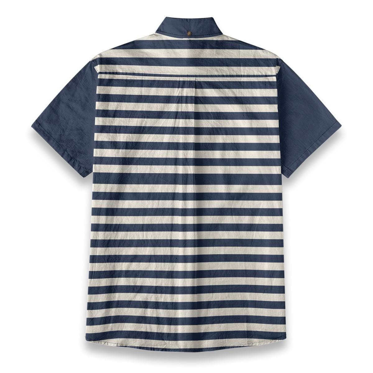 Men's Nautical Striped Slub Cotton Shirt | Short Sleeve Resort Top