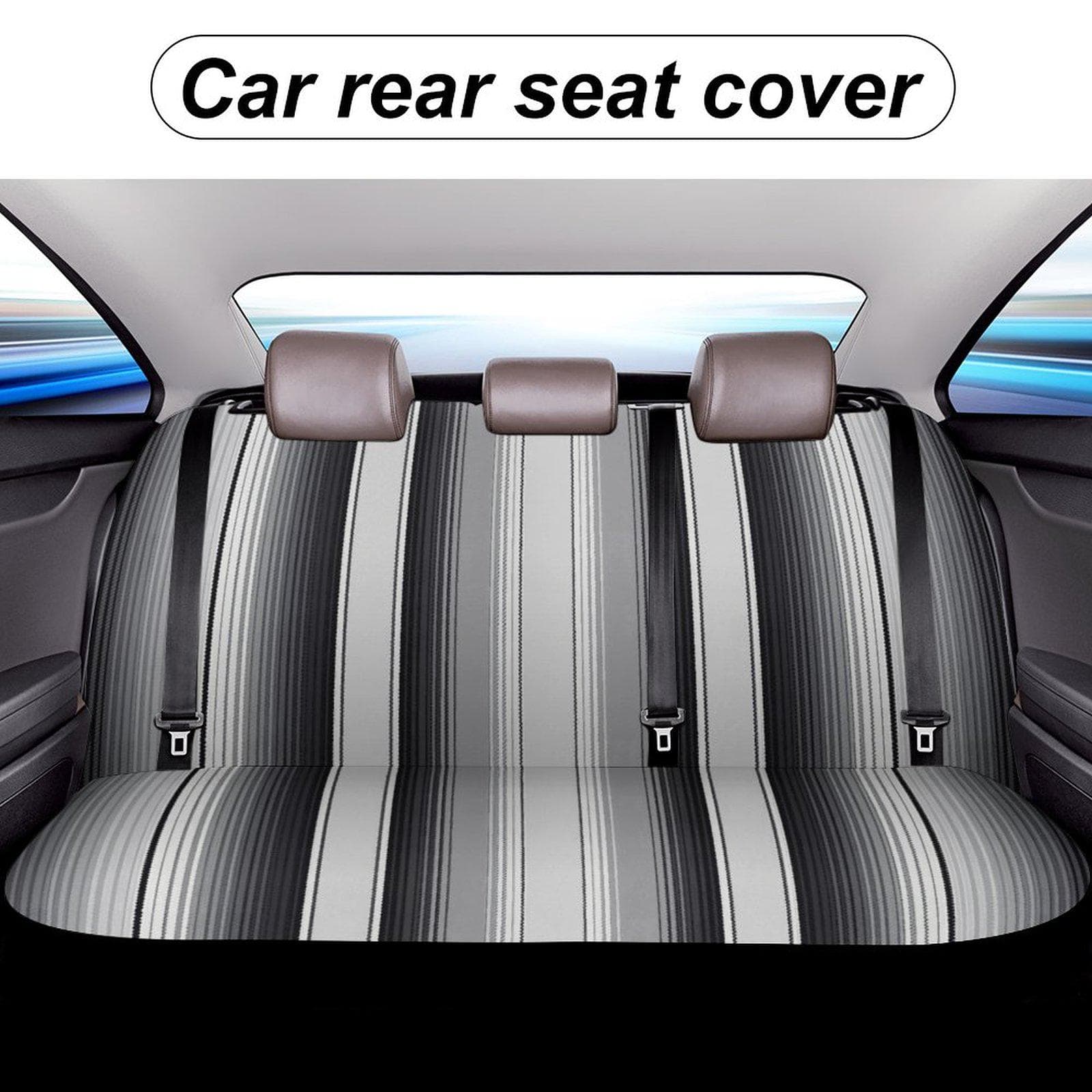 Everyday Kamo Striped Car Seat Cover Black White