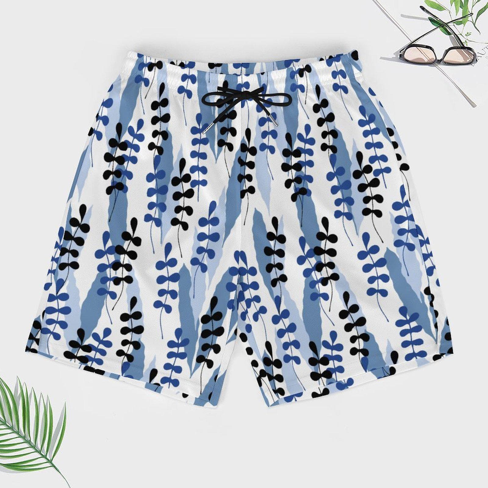 Men's Coastal Bloom Beach Shorts | Quick Dry Botanical Swim Trunks with 4 Pockets | Summer & Vacation Ready