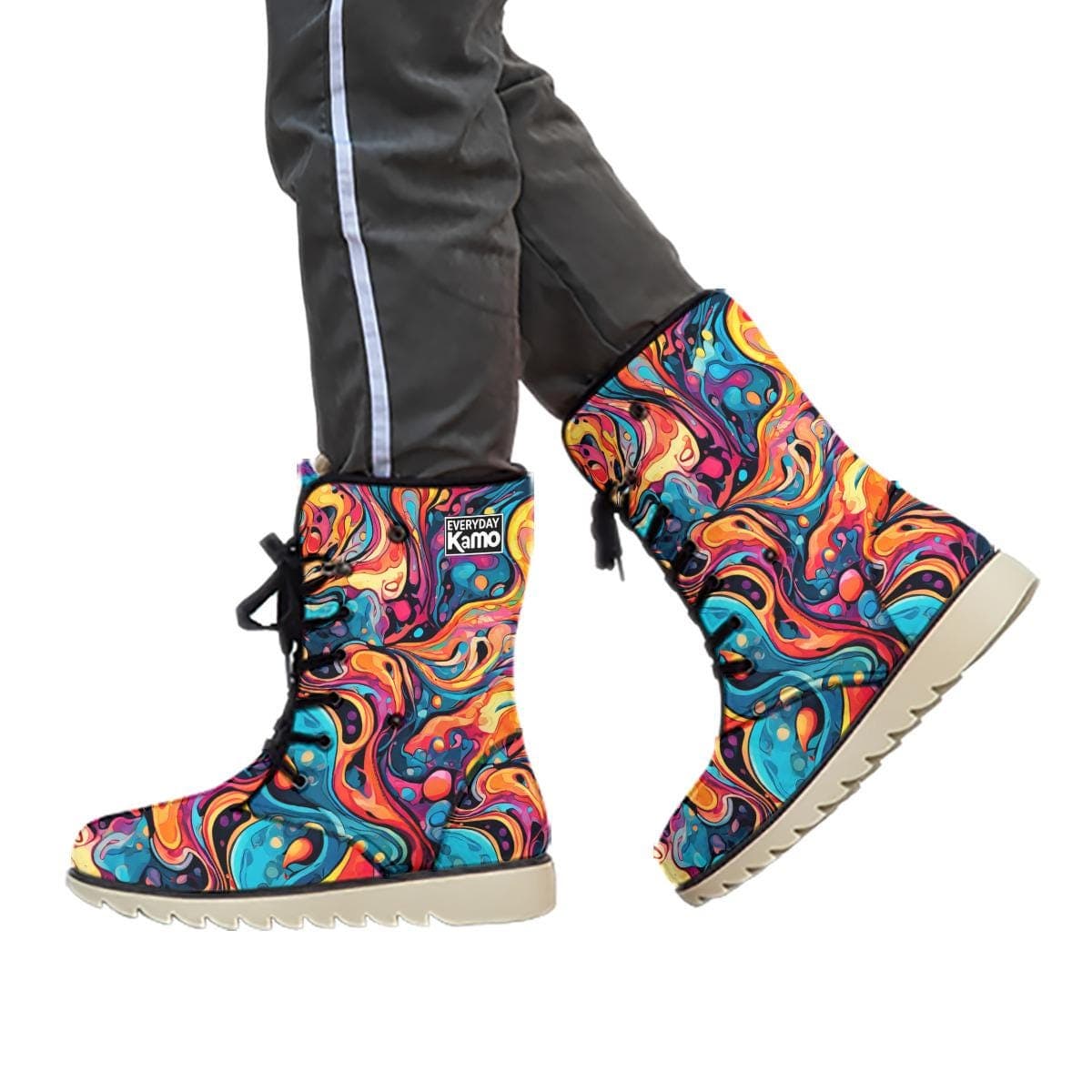 Everyday Kamo Women's Winter Boots Psychedelic Swirl Urban