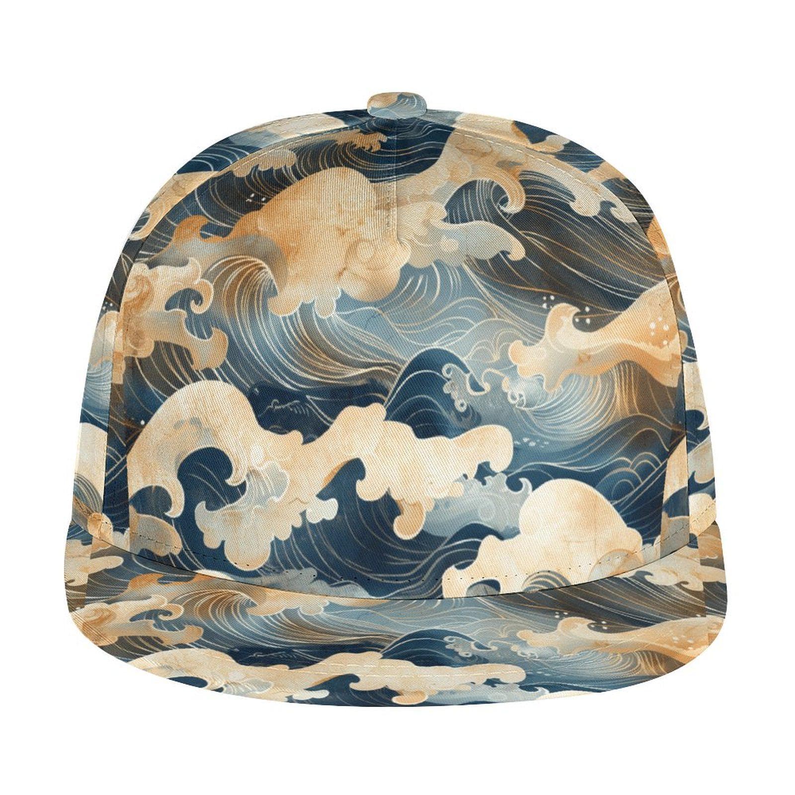 Everyday Kamo Japanese Wave Snapback Hat | Ocean Art Unisex Adjustable Cap